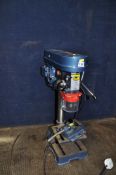 A RHINO PCX13CB PILLAR DRILL total height 58cm, a machine vice and a Power Craft table saw width
