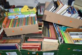 SEVEN BOXES OF BOOKS, to include over one hundred and fifty titles in hardback and paperback