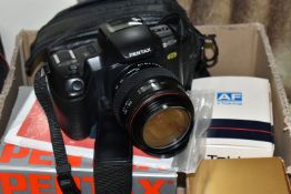 A PENTAX Z-50P FILM CAMERA, with box, operating manual and strap, fitted with a Troika AF287 lens