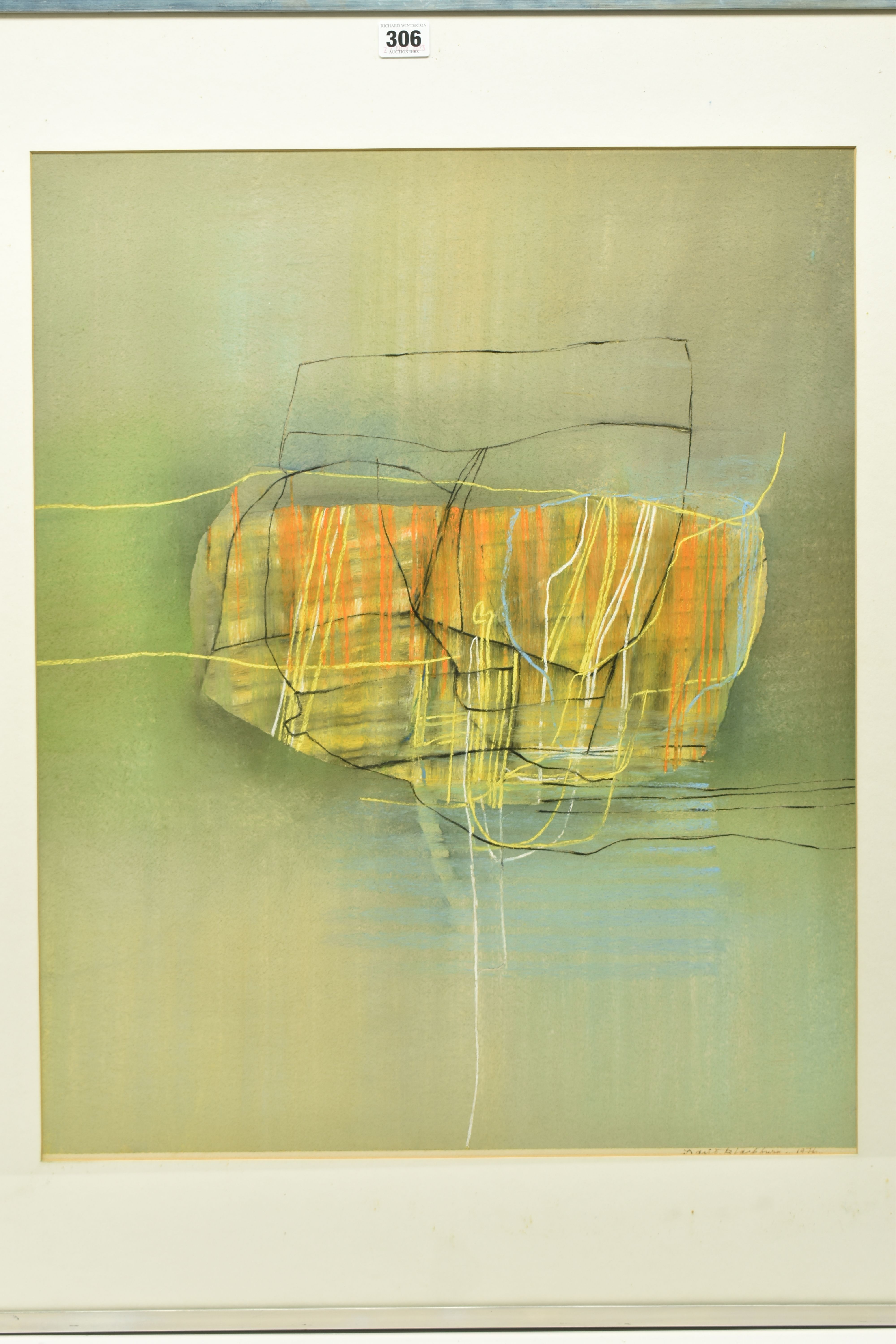 DAVID BLACKBURN (1939-2016) 'SEA GREEN' AN ABSTRACT STUDY, signed and dated 1976 bottom right, - Image 2 of 7