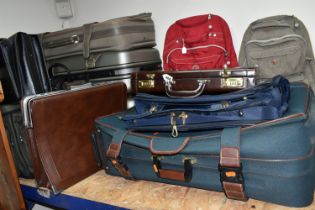 A QUANTITY OF LUGGAGE, mainly modern, to include suitcases, including two hard Antler cases