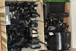 TWO BOXES OF WALKIE TALKIES, RADIOS, CASSETTE RECORDERS, DIGITAL CAMERAS AND OTHER ELECTRONICS,