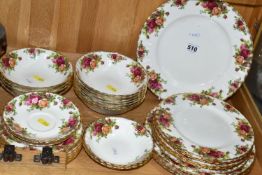 A ROYAL ALBERT 'OLD COUNTRY ROSES' PATTERN PART DINNER SERVICE, comprising a dinner plate (
