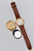 A 'MARVIN' WRISTWATCH AND 'BULOVA' WATCH HEAD, quartz movement, round dial signed 'Marvin', Roman