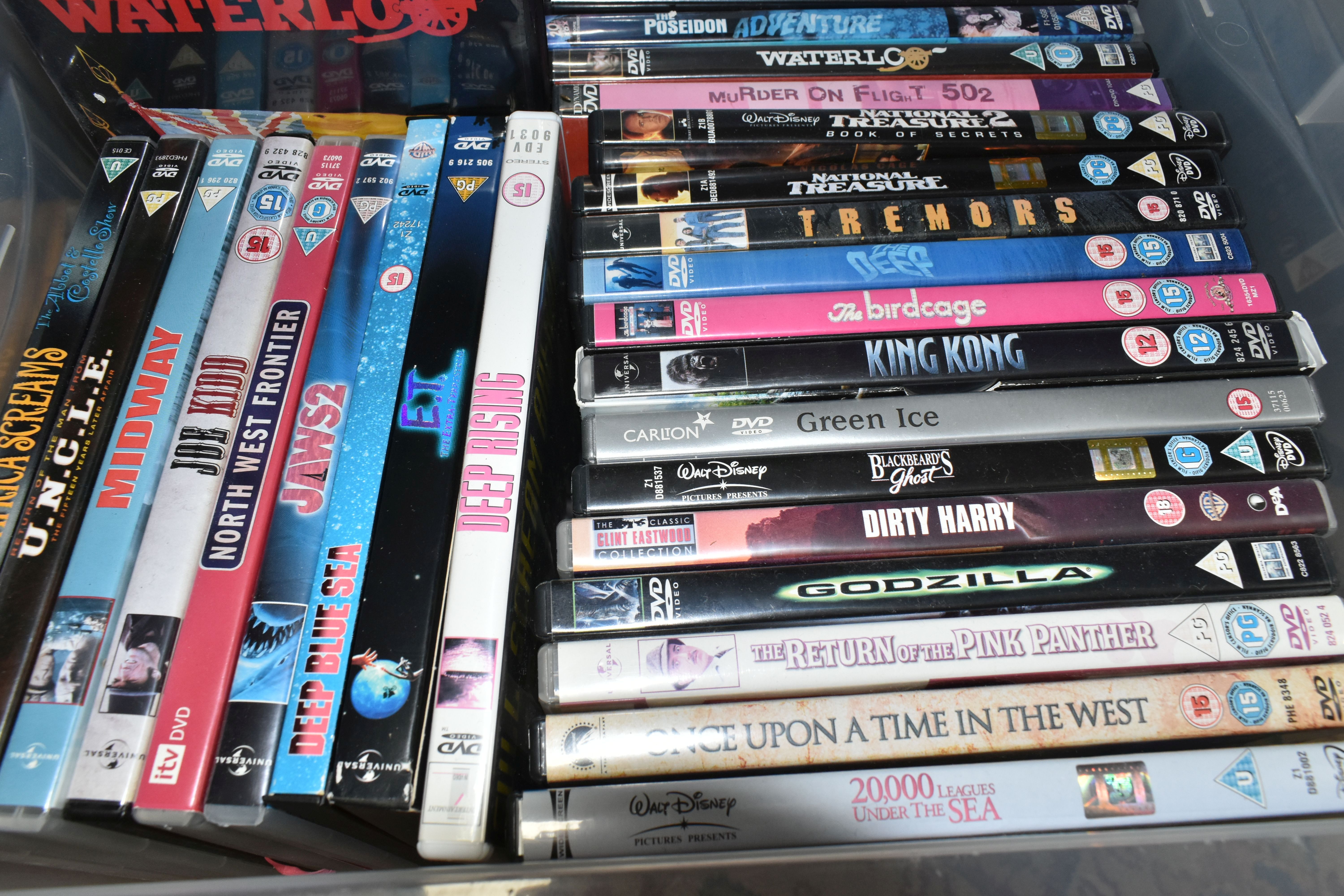 FIVE BOXES OF DVDS, over one hundred titles to include feature films, classic films, TV and movie - Image 4 of 6