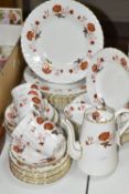 A ROYAL CROWN DERBY 'BALI' PATTERN PART DINNER AND TEA SERVICE, comprising eight dinner plates (