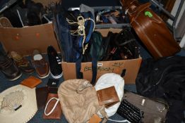 THREE BOXES OF MEN'S SHOES AND ACCESSORIES, to include ten pairs of men's shoes and trainers,