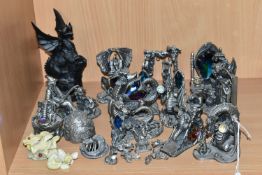 A QUANTITY OF TUDOR MINT MYTH AND MAGIC PEWTER FIGURES, comprising 'The Loving Dragons' 3101, '