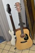 TWO GUITARS, comprising a Cort acoustic classical guitar, model AD830 NS, serial No. 080814316, with