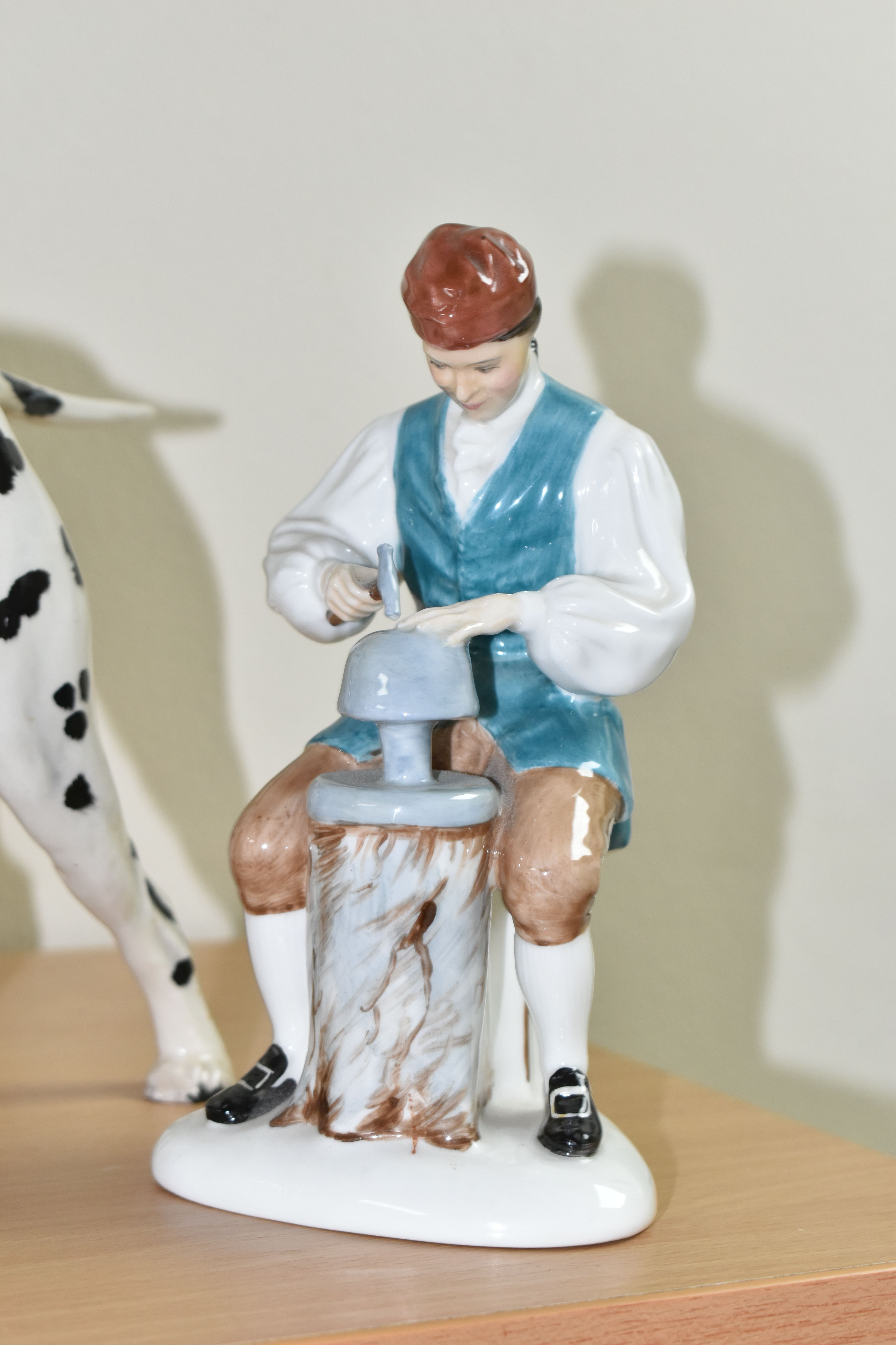 A BESWICK DALMATIAN AND TWO ROYAL DOULTON FIGURES, comprising a large Beswick Fireside Models seated - Image 2 of 6