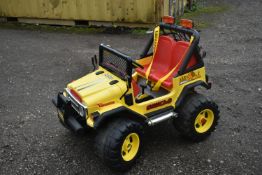A PEG-PEREGO GAUCHO GRANDE YELLOW SAFARI CHILDRENS VEHICLE (condition report: in working order,