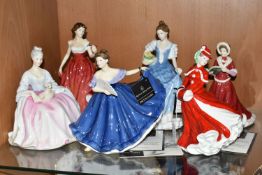 SIX BOXED ROYAL DOULTON FIGURINES, comprising 'Christmas Celebration' HN4721 with certificate, 'On