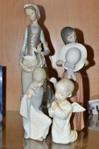 FOUR LLADRO FIGURES, comprising Girl With Goose no 4815, sculptor V Martinez, issued 1972-1991,