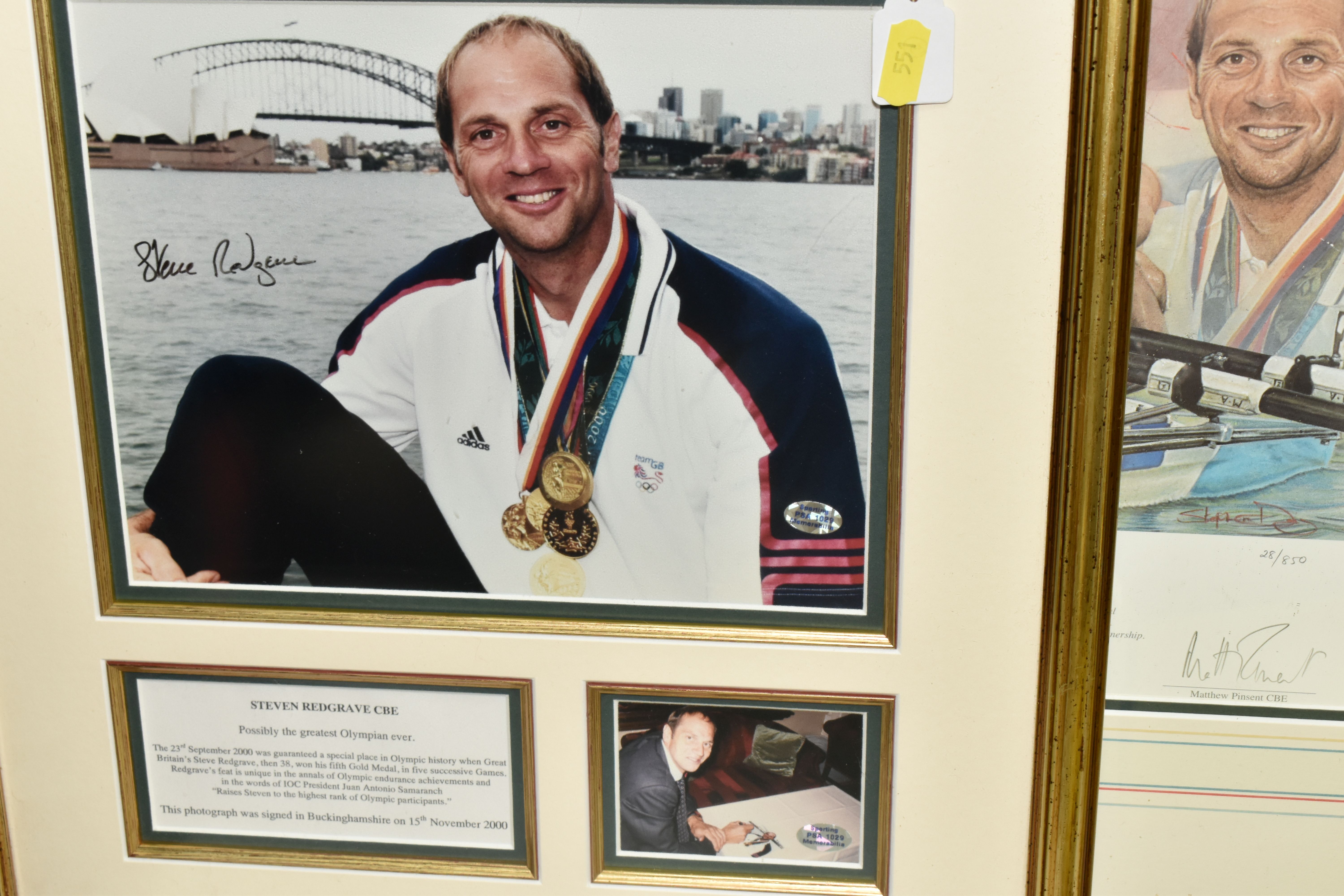 ONE FRAMED PHOTOGRAPH of Steven Redgrave CBE, signed and one framed Print by Stephen Doig of Sir - Image 2 of 7