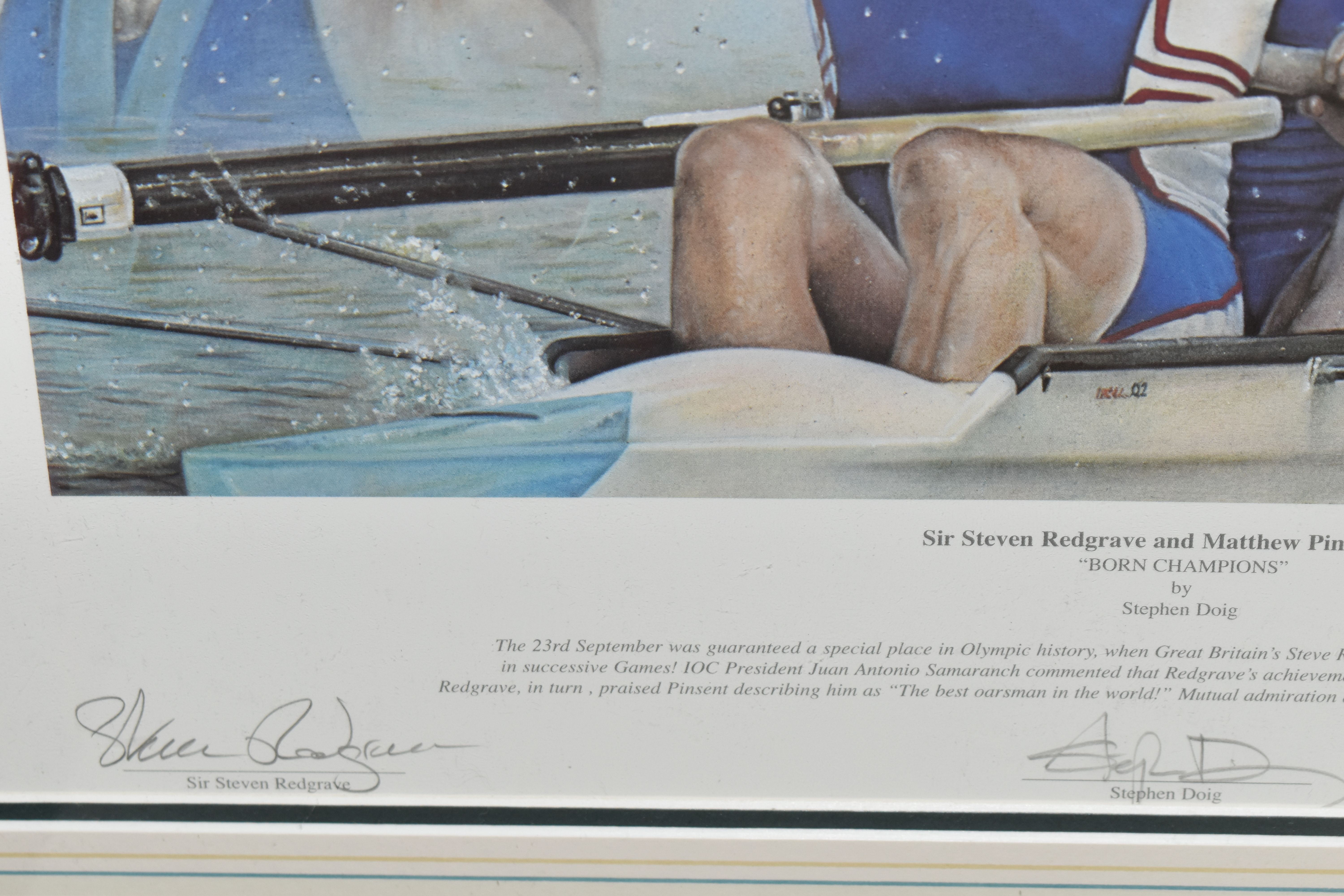 ONE FRAMED PHOTOGRAPH of Steven Redgrave CBE, signed and one framed Print by Stephen Doig of Sir - Image 6 of 7