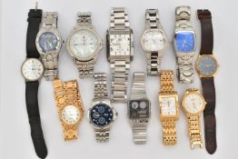 AN ASSORTMENT OF WRISTWATCHES, twelve gents wristwatches, names to include Casio, Tissot, Sekonda,