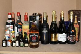A COLLECTION OF ALCOHOL comprising five bottles of Cognac/Brandy (Remy Martin VSOP, 70cl,