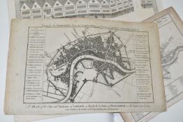 ANTIQUE MAPS OF LONDON, comprising 'A plan of the City and Environs of London, as fortified by order