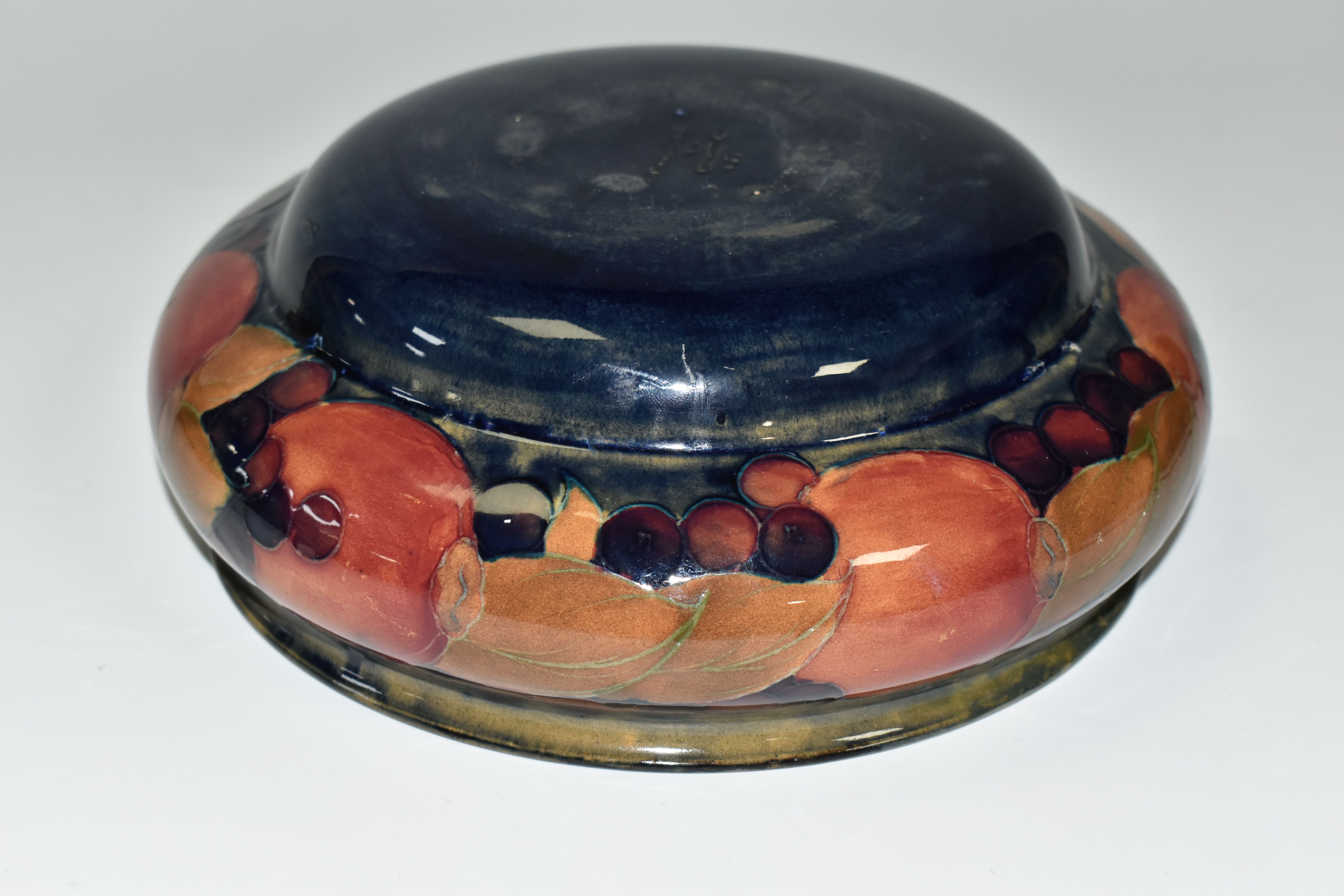 A MOORCROFT POTTERY POMEGRANATE BOWL, decorated with pomegranates on a mottled blue ground, - Image 4 of 5