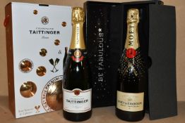 CHAMPAGNE, Two Bottles of Champagne comprising one bottle of Moet & Chandon 'Be Fabulous' 12% vol.