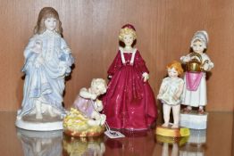 A GROUP OF ROYAL WORCESTER FIGURINES, comprising 'Grandmothers Dress' , a limited edition '