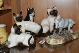 A GROUP OF CERAMIC ANIMAL FIGURES, comprising a Beswick Camargue Wild Horse figure on a ceramic
