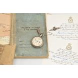 ROYAL AIR FORCE LOG BOOK AND ITEMS, to include a 'Royal Air Force, Pilots Flying Log Book', assigned