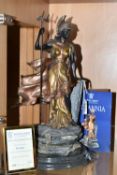 A LIMITED EDITION ROYAL MINT CLASSICS BRITANNIA SCULPTURE, hand painted cast resin, height 33cm,