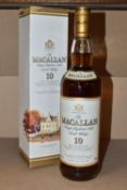 ONE BOTTLE OF THE MACALLAN 10 Year Old Single Highland Malt Scotch Whisky, distilled and bottled