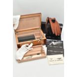 A TIBALDI FOR BENTLEY SPECIAL EDITION SILVER FOUNTAIN PEN AND LEATHER DRIVING GLOVES, made to