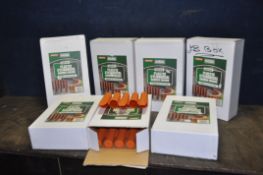 SEVEN BOXES OF NIGMAPLASTIC GARDEN EDGING, terracotta in colour, 8 to each pack (all still sealed
