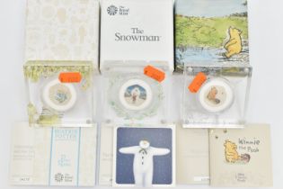 THREE ROYAL MINT SILVER PROOF FIFTY PENCE COINS TO INCLUDE: 2019 The Snowman 50p 8g 27.30mm .925