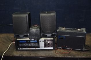 A VINTAGE JVC JR-S200L STEREO RECEIVER AMPLIFIER with a pair of Aiwa SX-NV20 speakers, a JVC SP-