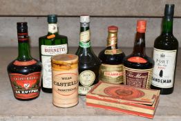 ALCOHOL & CIGARS, Six Bottles comprising one bottle of Sir Robert Burnett's White Satin Distilled