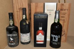 EIGHT BOTTLES OF NON-VINTAGE PORT comprising a 150cl bottle of TAYLOR'S LBV 1990, boxed, one