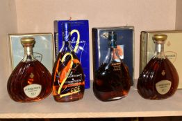FOUR BOTTLES OF COGNAC comprising two bottles of Courvoisier XO Cognac, 40% vol. 70cl boxed, one