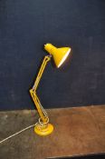 A VINTAGE LEDU TYPE WN ANGLEPOISE STYLE LAMP in yellow (PAT pass and working)
