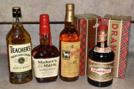 WHISKY & LIQUEUR, Five Bottles comprising one bottle of WHITE HORSE Scotch Whisky, bottle no.