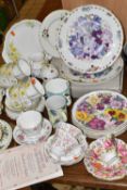 A GROUP OF ROYAL ALBERT TEA WARE, comprising a Friendship Series 'Daffodil' pattern cake plate, milk