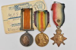 WORLD WAR ONE TRIO OF MEDALS, to include George V 1914-1918 service medal, Victory medal and 1914