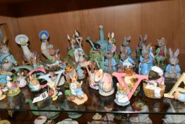 A COLLECTION OF BEATRIX POTTER ORNAMENTS, to include a Beswick Large Peter Rabbit with 100 years