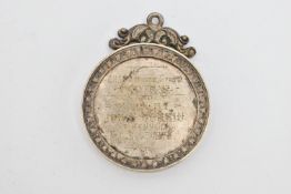 A LATE 19TH CENTURY FOOTBALL MEDAL, circular form white metal medal, engraved 'C.R.S.S athletic
