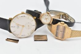TWO LADYS WRISTWATCHES AND A GENTS WRISTWATCH, to include a ladys 9ct gold 'Regency' manual wind