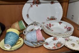 A SMALL SELECTION OF ROYAL ALBERT TEA AND DINNER WARES, comprising six Gossamer cups and saucers,