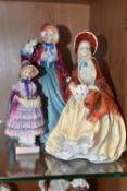 THREE ROYAL DOULTON FIGURINES, comprising Her Ladyship HN1977 (extensive cracks to skirt and