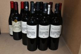 SEVENTEEN BOTTLES OF RED WINE from the South and Central France comprising five bottles of CHATEAU