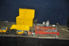 A SELECTION OF AUTOMOTIVE AND ELECTRICAL TOOLS including a BT toolbox, a BT Oscillator, amplifier