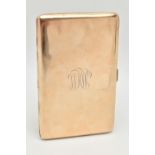 AN EARLY 20TH CENTURY, 9CT GOLD CIGARETTE CASE, of a rectangular form, polished design with