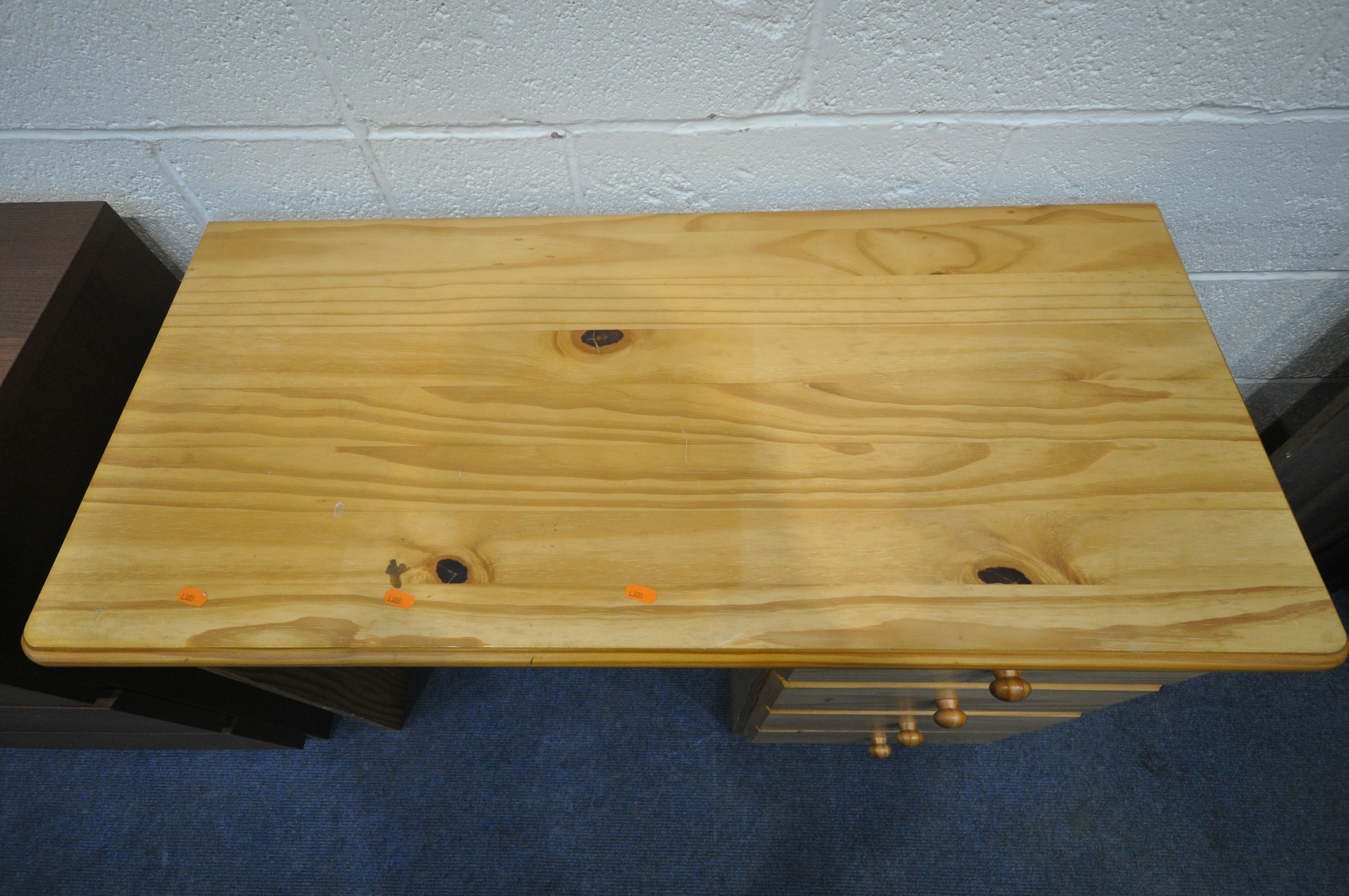 A MODERN PINE DESK, fitted with four drawers, width 105cm x depth 49cm x height 76cm, an Ikea - Image 2 of 5