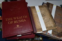 THREE LARGE FORMAT BOOKS comprising 'The Wealth of Russia' published with the assistance of